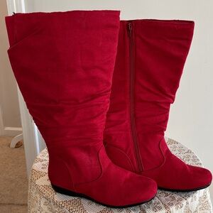 Hot Tomato Red Slouch Boots Size 10